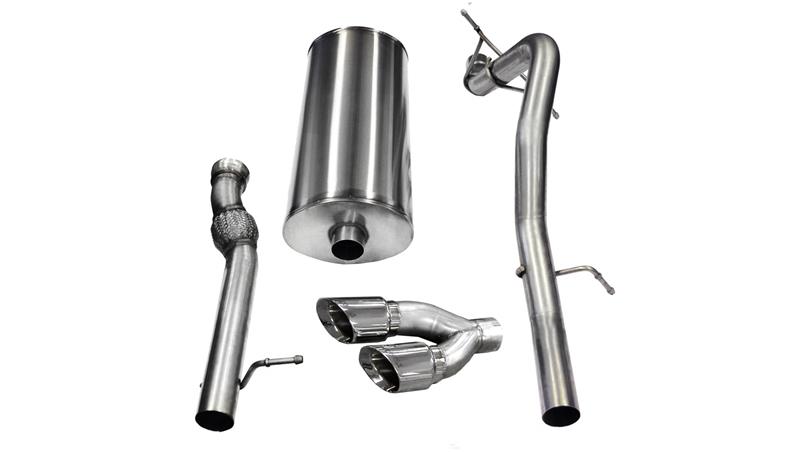 Cadillac Escalade Performance Exhaust - Single Side Exit - CORSA Performance - Cat Back, Sport, Pro-Series Tips, Dual Walled, Reflective Sound Cancellation - Polished - `11-`14